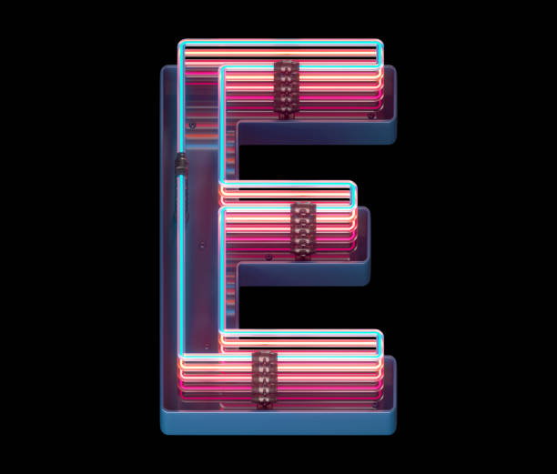 istock Retro colorful style neon font. 1342236511