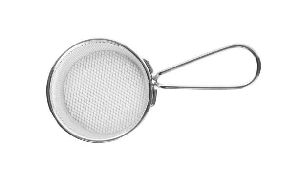 istock New clean strainer isolated on white, top view. Cooking utensil 1342236808