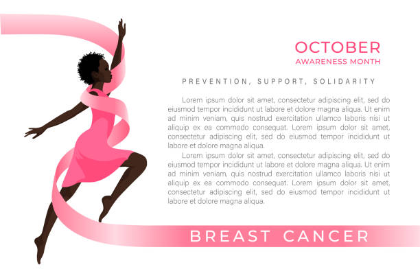 illustrazioni stock, clip art, cartoni animati e icone di tendenza di banner del mese di sensibilizzazione sul cancro al seno di ottobre - mammogram