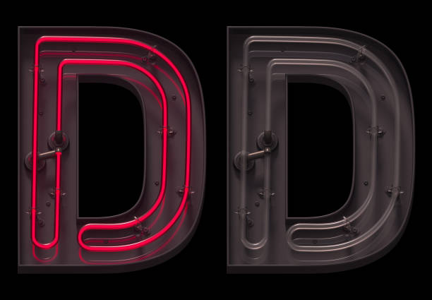 istock Red light neon font with On and Off. 1342238010
