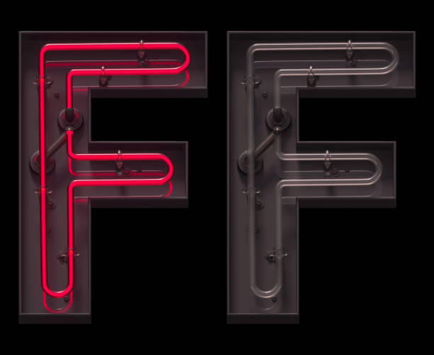 istock Red light neon font with On and Off. 1342238095