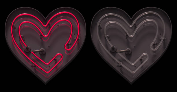 istock Red light neon font with On and Off. 1342238131