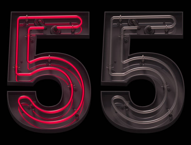 istock Red light neon font with On and Off. 1342238144