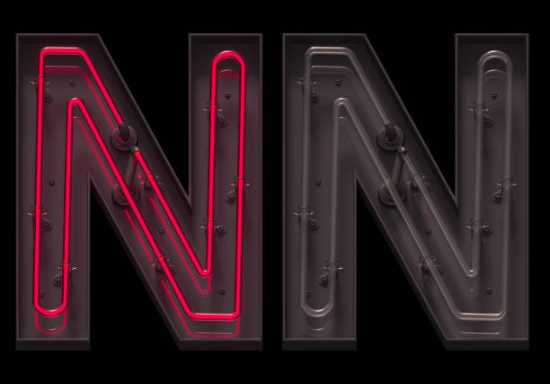 istock Red light neon font with On and Off. 1342238176
