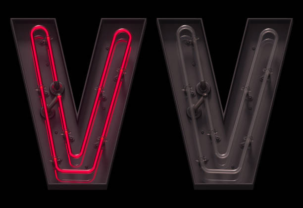 istock Red light neon font with On and Off. 1342238241