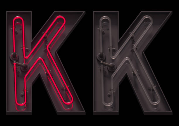 istock Red light neon font with On and Off. 1342238254