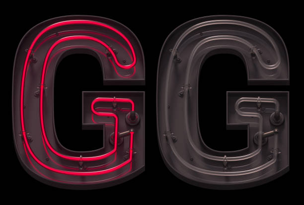 istock Red light neon font with On and Off. 1342238390