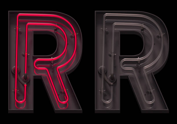istock Red light neon font with On and Off. 1342238425