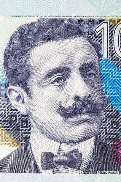 Photo of Pedro Paulet a portrait from Peruvian money