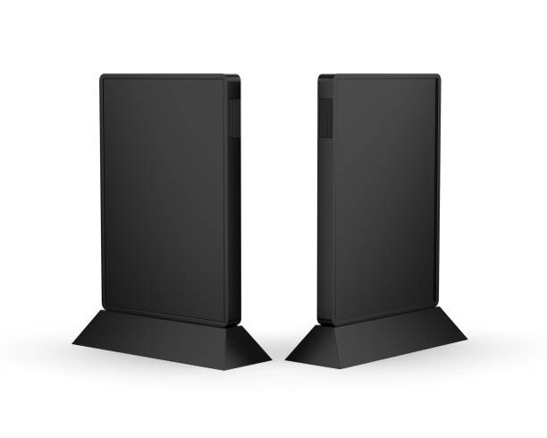 istock Digital table stand mock up on isolated white background, 3d illustration 1342239799
