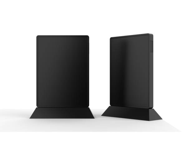istock Digital table stand mock up on isolated white background, 3d illustration 1342239800