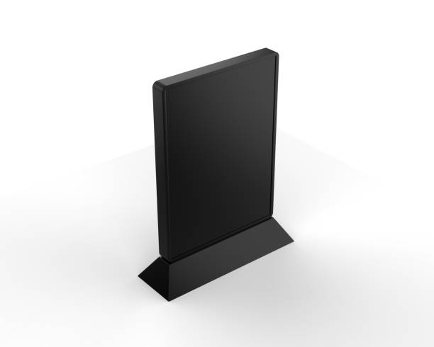 istock Digital table stand mock up on isolated white background, 3d illustration 1342239809