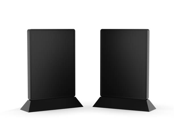 istock Digital table stand mock up on isolated white background, 3d illustration 1342239826