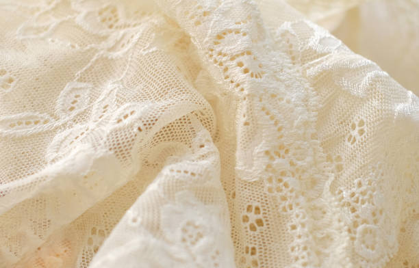 istock The ivory colored lace abstract background, close-up 1342240189