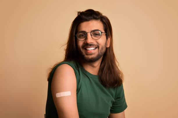 istock Closeup of happy arab guy got vaccinated against coronavirus 1342240865
