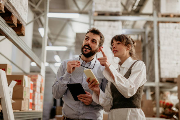 istock Colleagues at the warehouse checkout 1342240970