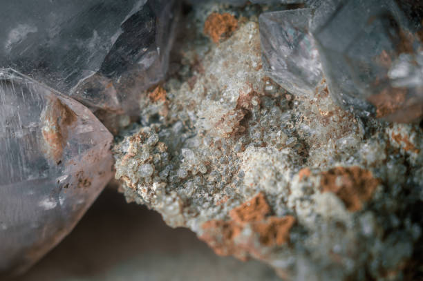 istock A sample of rock with amethyst under great magnification. Mountain mineral with crystals. Macro, horizontal composition 1342242110