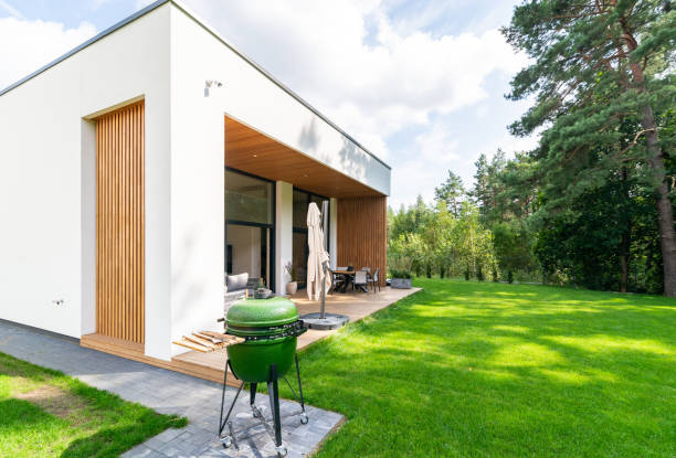 Backyard of a modern private house