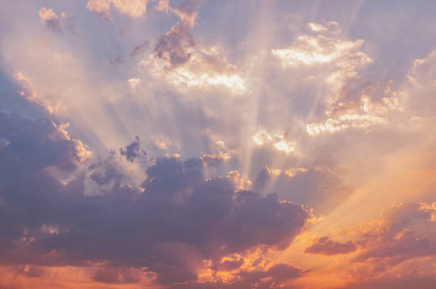 istock Amazing cloudscape on the sky at sunset time. 1342243464