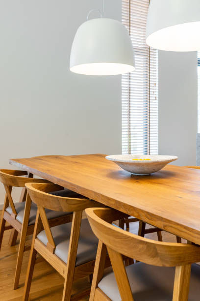 istock Large wooden dining table with chair 1342243694