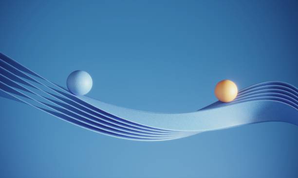 two balls moving on the ribbons - age contrast imagens e fotografias de stock