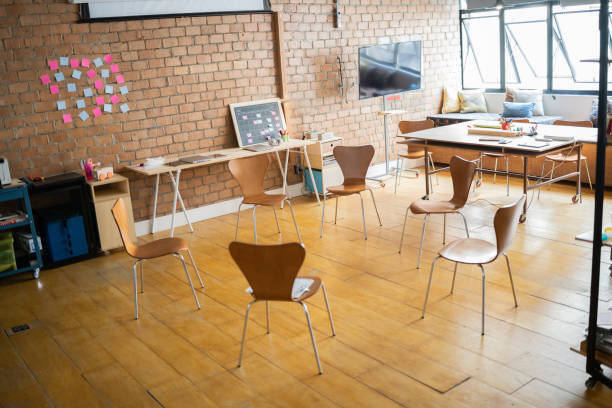istock Interior of a coworking empty meeting room 1342252051