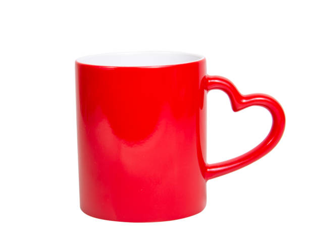 istock Red one cup ceramic isolated on the white background 1342252074