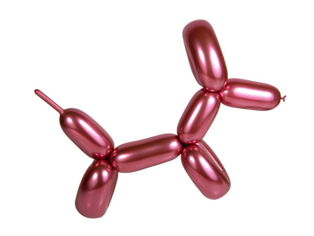 istock Pink bright balloon dog isolated on the white background 1342252502