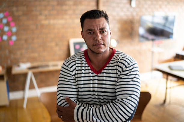 istock Portrait of a transgender mature man at work 1342253949