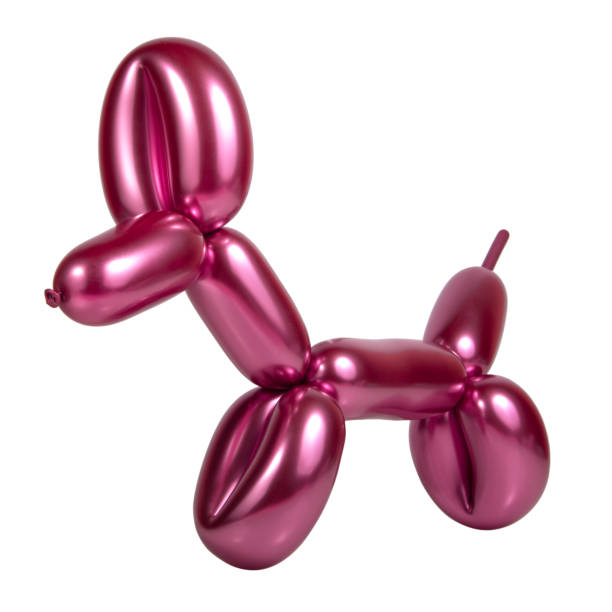 istock Pink bright balloon dog isolated on the white background 1342255334