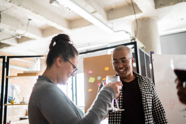 istock Colleagues talking after work at a coworking 1342256039