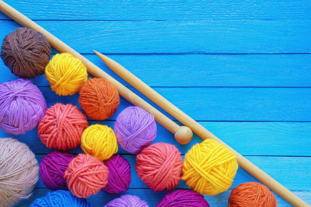istock Colorful balls of wool and knitting needles 1342256984