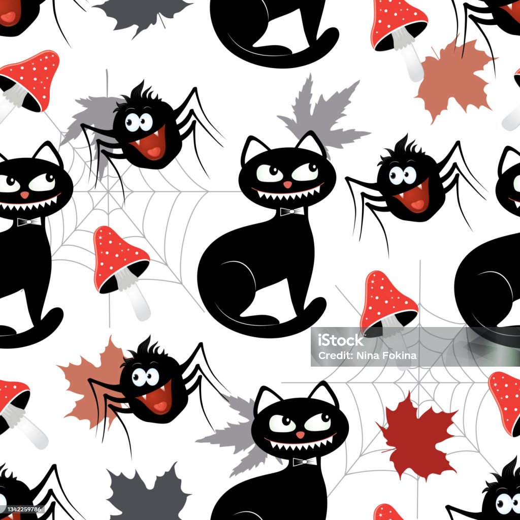 Hallween Pattern Vector Vector Graphic Seamless Pattern For Halloween Holiday04 Stock ...