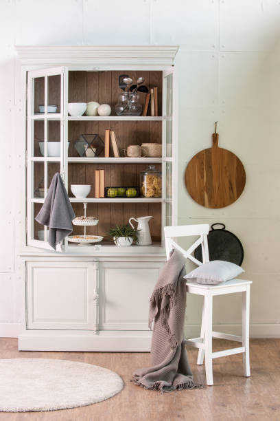 istock modern home kitchen white wooden closet and kitchen products 1342261604