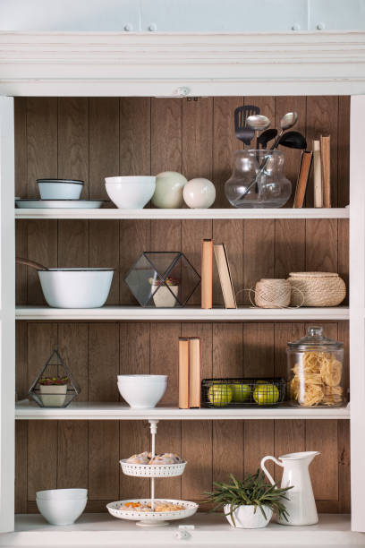 istock modern home kitchen white wooden closet and kitchen products 1342261645