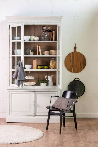 istock modern home kitchen white wooden closet and kitchen products 1342261800
