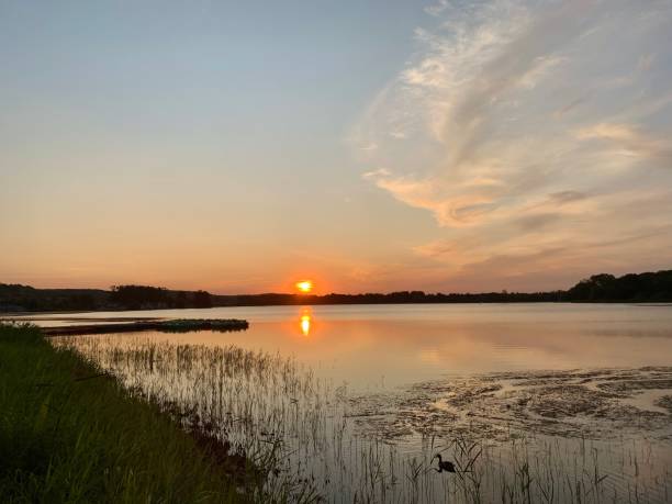 istock A beautiful sunset over the lake. 1342266710