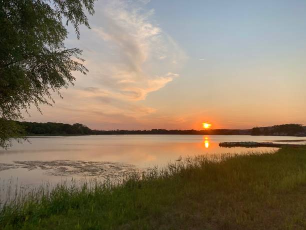 istock A beautiful sunset over the lake. 1342266718