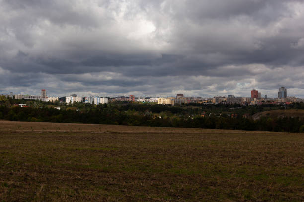 istock Fields, nature and apartment buildings 1342267454