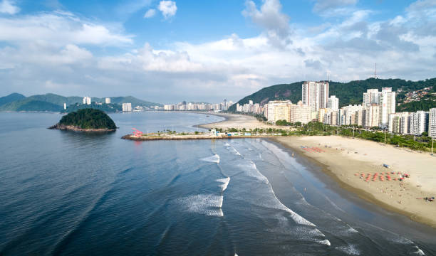 Santos city in Sao Paulo state, Brazil. stock photo