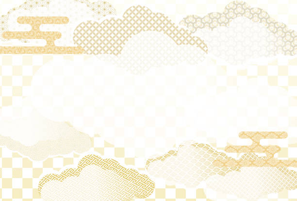日本語パターン背景フレーム-新年のカード形式。 - 正月　背景点のイラスト素材／クリップアート素材／マンガ素材／アイコン素材