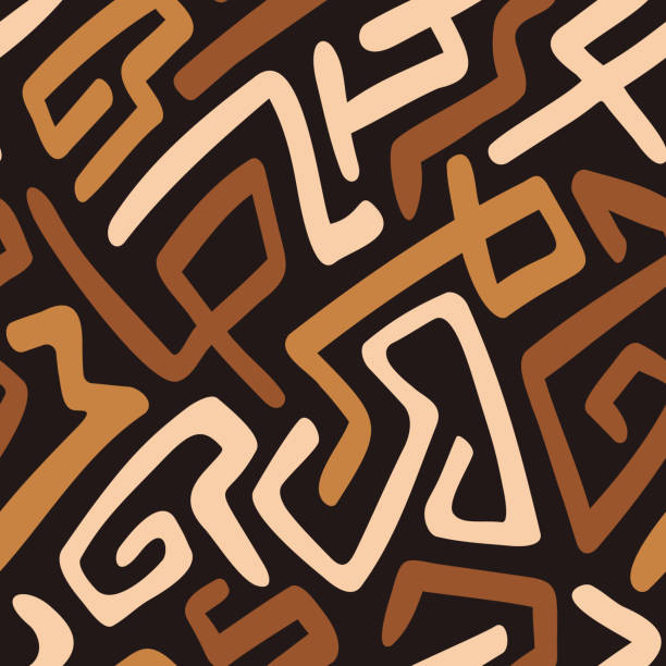 African Print Fabric. Vector Seamless Tribal Pattern. Traditional Ethnic Hand Drawn Ornament for your Design Cloth, Carpet, Rug, Pareo, Wrap African Print Fabric. Vector Seamless Tribal Pattern. Traditional Ethnic Hand Drawn Ornament for your Design Cloth, Carpet, Rug, Pareo, Wrap raffia stock illustrations
