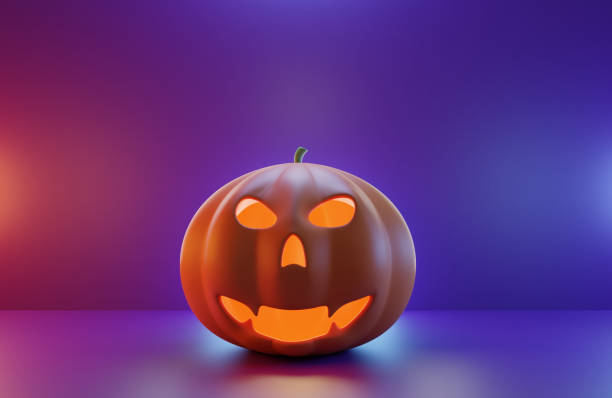 istock 3d Rendering.Halloween Pumpkins In A Spooky Forest At Night 1342281520