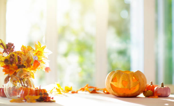 Halloween home decoration, pumpkin carving.