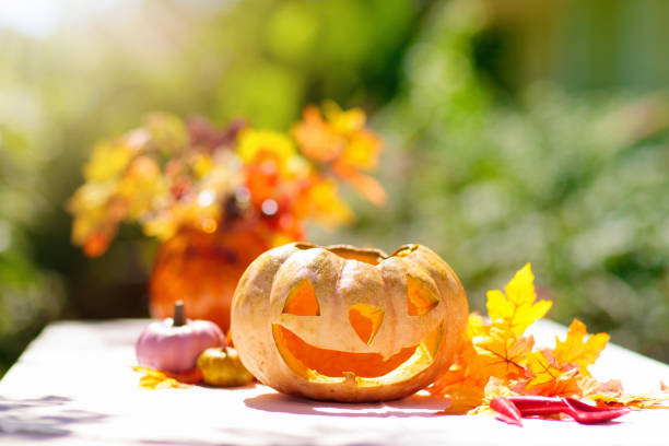 istock Halloween home decoration, pumpkin carving. 1342282051