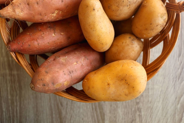 istock Basket of Potatoes 1342283644