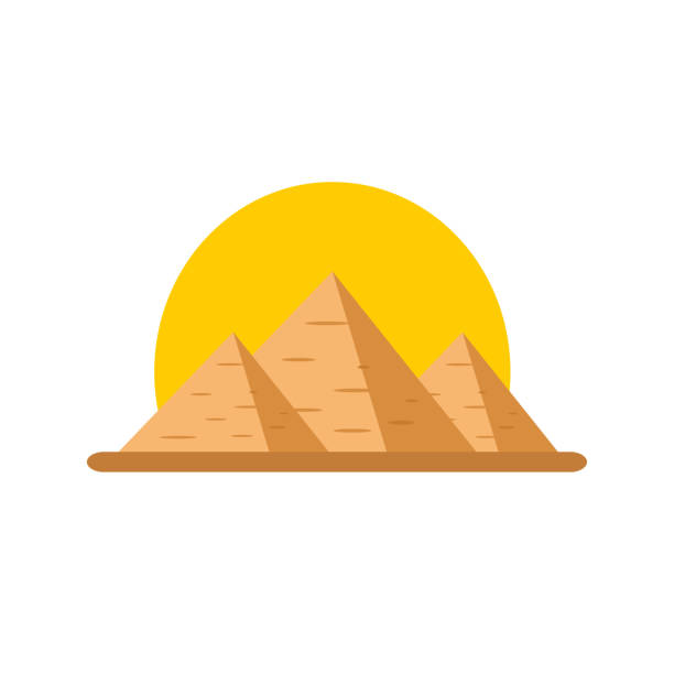 ilustraciones, imágenes clip art, dibujos animados e iconos de stock de pirámides egipcias aisladas sobre fondo blanco. - giza pyramids egypt pyramid giza