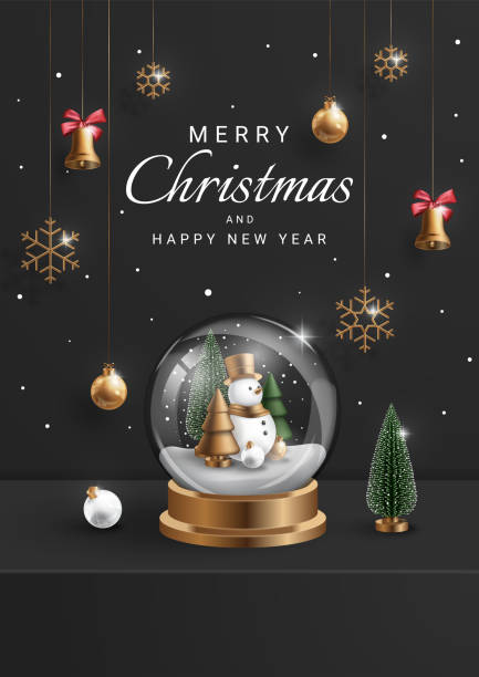 istock Merry Christmas background with realistic christmas ornament 1342287700