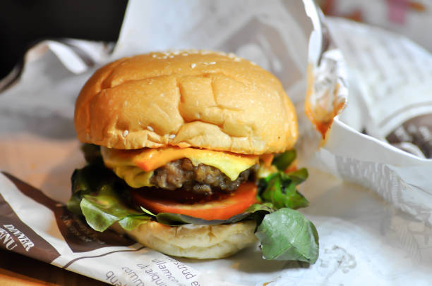 istock burger or beef burger or hamburger , cheese burger 1342288126