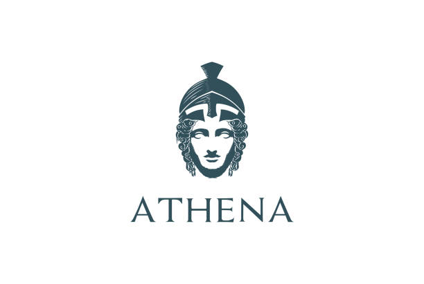 Beauty Greek Roman Goddess Minerva Head Sculpture Logo Design Vector Beauty Greek Roman Goddess Minerva Head Sculpture Logo Design Vector roman army stock illustrations